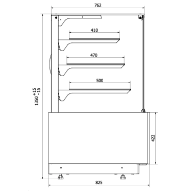 Witryna cukiernicza Lumina 90 | 980x825x1350mm | C-1 LM 90/CH Juka
