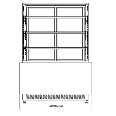 Witryna cukiernicza Lumina 90 | 980x825x1350mm | C-1 LM 90/CH Juka