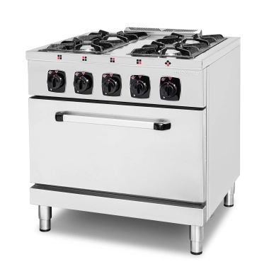 Kuchnia gazowa 4-palnikowa z piekarnikiem gazowym, 28 kW, 800x700x850 mm | RQ40360-4