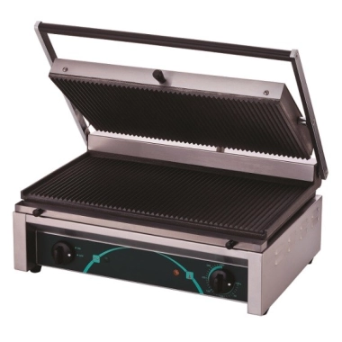 Grill elektryczny, kontaktowy Panini szeroki RN102 | 2 płyty ryflowane