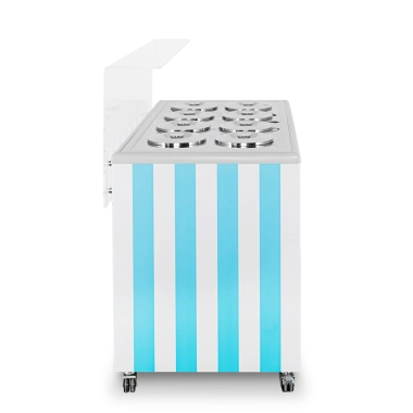 Dystrybutor do lodów | witryna do lodów | konserwator | retro | 8 tub | okrągłe kuwety | 1283x670x895 mm | GELATO POZETTI 8 BLUE