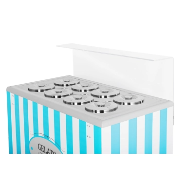 Dystrybutor do lodów | witryna do lodów | konserwator | retro | 8 tub | okrągłe kuwety | 1283x670x895 mm | GELATO POZETTI 8 BLUE