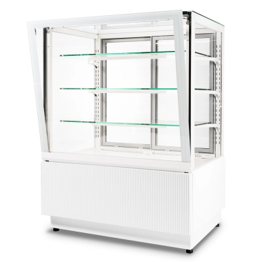 Witryna cukiernicza chłodnicza | Dolce Fresca 700 Bianco | 745x670x1285 mm | białe wnętrze