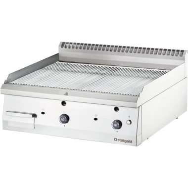 Płyta grillowa nastawna, chromowana, ryflowana, gazowa, 800x700, 13.0 kW, G20/20 mbar | 9737210