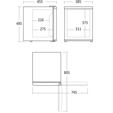 Lodówka | chłodziarka hotelowa minibar MB34B | 40l (MB45)