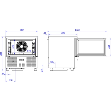 Schładzarko-zamrażarka szokowa, szokówka B-line EBC-05, 5xGN1/1, 790x700x850 mm | 19069961 asber