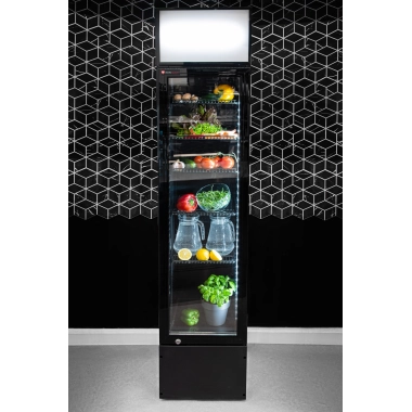 Szafa chłodnicza przeszklona 160 L | 390X475X1880 mm | RQ216-BLACK