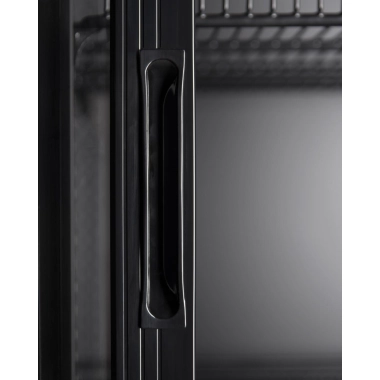 Szafa chłodnicza przeszklona, drzwi przesuwne, czarna | 1130x700x2020 mm | RQ1100SL-BLACK | 1000 l