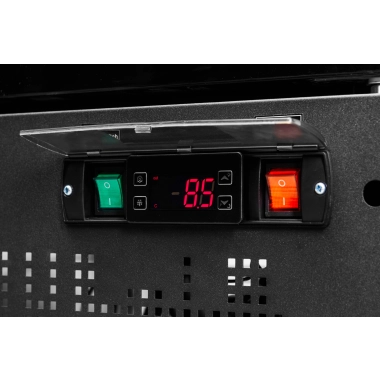 Szafa chłodnicza przeszklona RQ416-BLACK | 338l | 620x610x1980 mm | czarna (SD416)