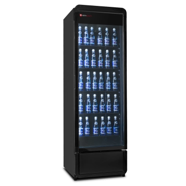 Szafa chłodnicza przeszklona RQ380-BLACK | 595x600x1870 mm | 377 l