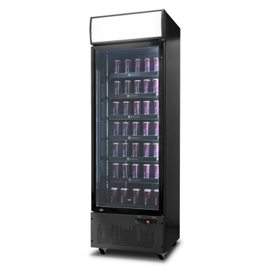 Szafa chłodnicza przeszklona RQ416-BLACK | 338l | 620x610x1980 mm | czarna (SD416)