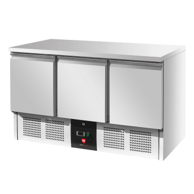 Stół chłodniczy 3-drzwiowy | 1370x700x880 mm | 386 l, agregat na dole | RQS903