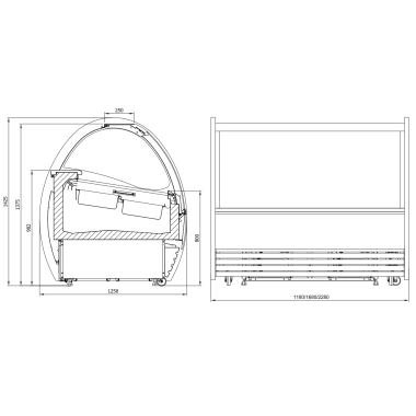 Konserwator, dystrybutor do lodów Sorento, 12 kuwet, 1180x1250x1425 mm | K-1 SOR 12 | juka