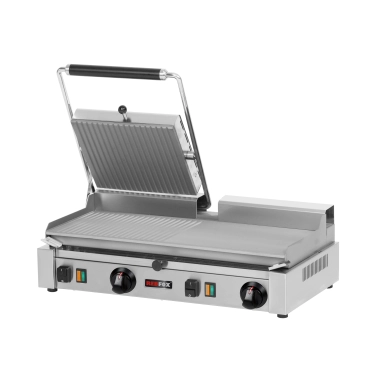 Grill kontaktowy elektryczny, gładki, ryflowany PD-2020MSL | 00007919 Redfox